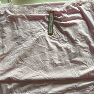 SKIMS Elegant Pink Lace Trim Nightgown